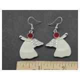 Enamel Angel Silver Plated Earrings