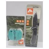 NEW Ozark Stag Finish Pocket Knife & Sharpener