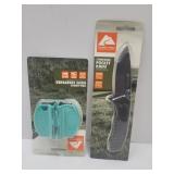 NEW Ozark Stag Finish Pocket Knife & Sharpener