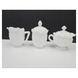 Fenton Hobnail Creamers & Sugar