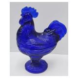 Large Cobalt  Vintage Rooster  on a Nest 8.5' high