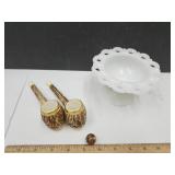 Pipe Salt & Pepper Shakers VTG Glass +