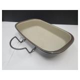 Pampered Chef Stone 9X13 Gray Pan & Holder