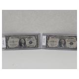 Lot of Two 1935 C, 1935 F Silver Certificates
