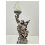 Vintage Cupid & Psyche Statue Lamp 28' high