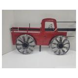 21.5"L Solar Metal Art Truck Garden Decor