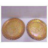2 VTG Carnival Glass Bicentenial Plates
