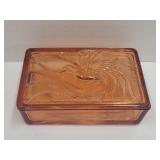 VTG Indiana Glass Pink Bind of Paradise Tinket Box