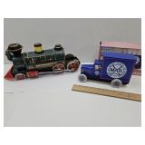 Marx Tin Toy  Truck & Vintage Tin Toy Train  11.5'