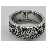New 925 Silver Tree of Life Ring Sz 7