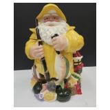 Fisherman Santa Cookie Jar 16" H