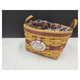Longaberger Basket 9.5"W Flowral Fabic