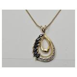 925 Silver Necklace & Pendant  (Gold Tone)