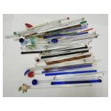 Large Lot of Glass Drink Stirers