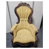 VTG Pleated High Back Winged Arm Chair