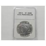 VF 1934 S  US Peace Dollar Coin RARE