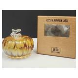 Simon Designs Amber Shimmer Pumpkin Paperweight