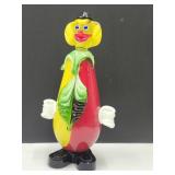 Art Glass 9"H Clown with Chips