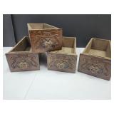 4 Primative Sewing Machine Drawers Metal Handles
