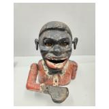 Vintage Cast Iron Black Americana Jolly Bank