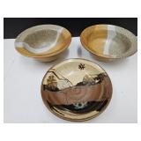 7" Wishon Pottery & Other UNMARKED Bowls