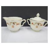 Jewel Tea Hall Creamer & Sugar with Lid