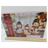 LED Snowman Fitz & Floyd Set