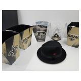 Purdue & Saints Popcorn Buckets, Beads, Dobbs Hat+