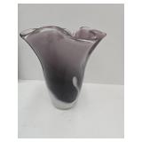 Purple Art Glass Vase 8" H