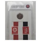 Germany WWII N A Z I 3rd Reich Stamps & Coin Set