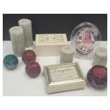 Battery Op Candles, Holders, Dresser Boxes +