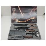New 6 Piece Knife Set Hard Handles & 11" Cleaver