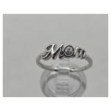 New 925 Silver MOM CZ Ring Set Sz 9