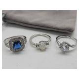 925 Silver Plated Ring Sz 8
