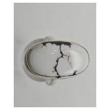 925 Silver Howlite Ring Sz 9