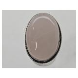 925 Silver Rose Quartz Ring Sz 6.5