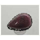 925 Silver Rhodonite Ring Sz 81/4
