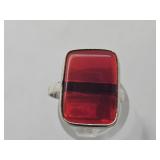 925 Silver Garnet Ring Sz 7