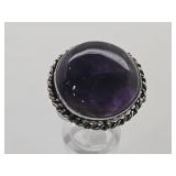 925 Silver Amethyst Ring Sz 10.5
