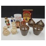 VTG Salt & Pepper Shakers, Cocoa Box, Fire KingMug