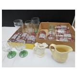 Coca Cola Glasses, VTG Stemware,Wade Pottery+