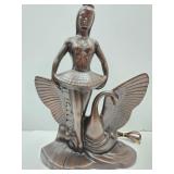 MCM Ceramic  Lane TV Lamp Swan Lake Works 16.5'