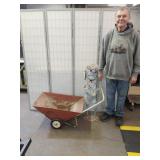 Garden Decor Wheelbarrow & Metal Frog 40"H