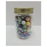 Pint Size Jar with  Marbles