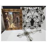 Wall Decor 32" Metal Cross, Picture No Glass, Vase