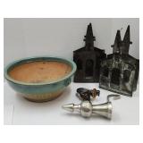 Planter 15"W, Metal Candle Holders, Curtain Bracks