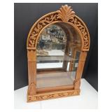 VTG  Wood Carved Arched Curio 29 X 20' h