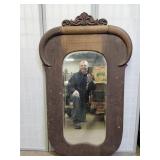 Antique Wood Hanging Vanity Mirror 52 x 31'