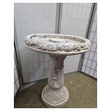 Concrete Bird Bath with Roses 24' high