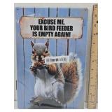 New Squirrel Metal Sign 8" x 12"